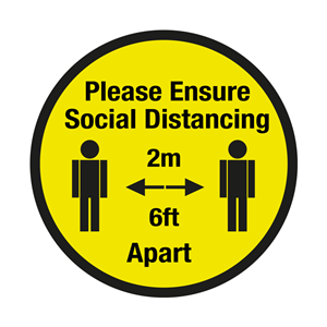 Please Ensure of Social Distancing Floor Graphic 40cm