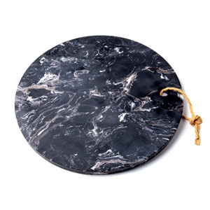 Black Marble Round Serving Board 11.8inch / 30cm