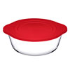 Casserole Dish with Red Plastic Lid 74oz / 2.1ltr