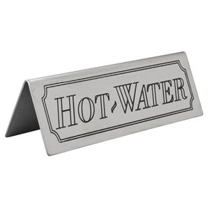Stainless Steel Hot Water Table Sign