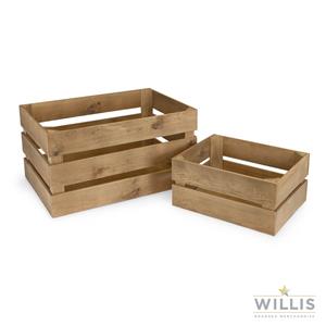Wooden Display Crate Stained Pine 48 x 35.5cm
