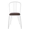 District White Metal & Elm Wood Chair