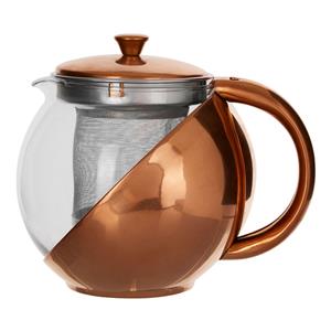 Copper Finish Glass Teapot with Infuser 22oz / 650ml