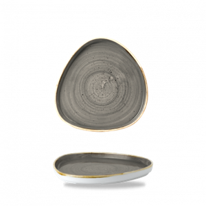 Stonecast Peppercorn Grey Triangle Walled Chefs Plate 20cm