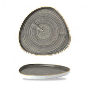 Stonecast Peppercorn Grey Triangle Walled Chefs Plate 10.25inch