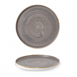 Stonecast Peppercorn Grey Walled Plate 11inch