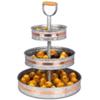 3 Tier Galvanised Serving Stand Tray with Handle