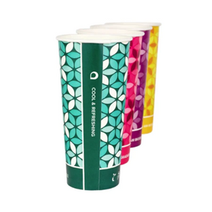 Cool & Refreshing Mixed Colour PLA Cups 22oz / 650ml