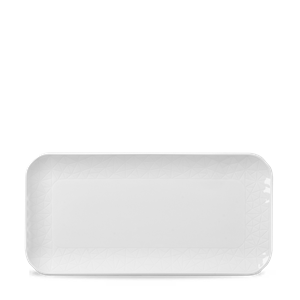 Alchemy Abstract White Shallow Oblong Tray 10.50inch x 5.125inch / 26.5 x 13cm