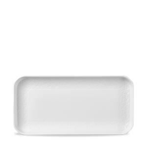 Alchemy Abstract White Deep Oblong Tray 10.375inch x 5.125inch / 26.3 x 13cm