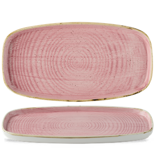 Stonecast Petal Pink Chefs` Walled Oblong Plate 13.75inch x 7.25inch / 35 x 18.5cm
