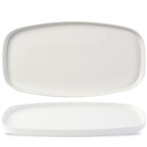 Chefs` Plates White Walled Oblong Plate 13.75inch x 7.25inch