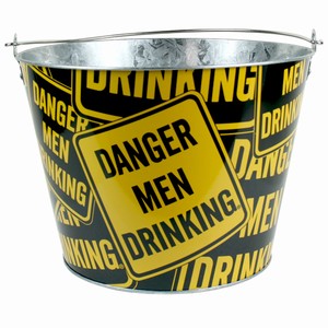 Danger Men Drinking Beer Bucket