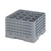 16 Compartment Glass Rack with 5 Extenders H279mm - Grey