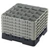 16 Compartment Glass Rack with 6 Extenders H320mm - Black