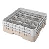 16 Compartment Glass Rack with 2 Extenders H133mm - Beige