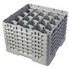 20 Compartment Glass Rack with 6 Extenders H320mm - Grey