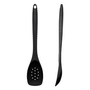 Black Silicone Slotted Spoon 30cm