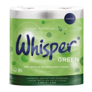 2ply Whisper Green Toilet Roll 4pk