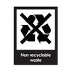 Non Recyclable Waste Recycling Sticker 200 x 150mm