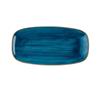 Churchill Stonecast Java Blue Chefs Oblong Plate 13.875 x 7.375inch