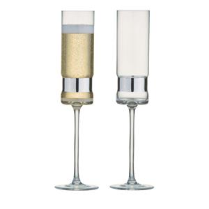 SoHo Champagne Flutes Silver 7oz / 200ml