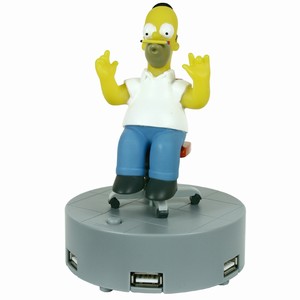 Homer Simpson Animated Four Port USB Hub