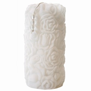 Rose Carved Candle White