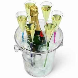 Acrylic Ice Bucket With Champagne Flutes