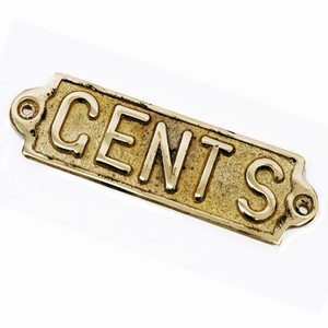 Gents Brass Sign