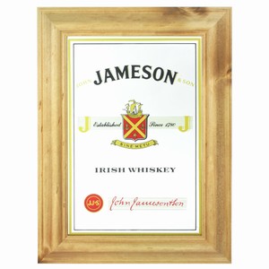 Jameson Irish Whiskey Bar Mirror Pine Frame