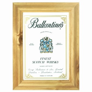 Ballantine39s Scotch Whisky Bar Mirror Pine Frame