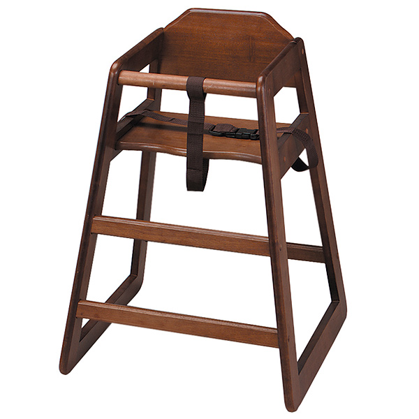 Wooden High Chair Walnut | Wooden Highchair Child Seat ...