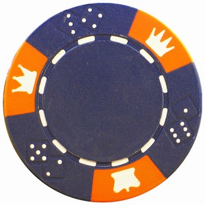 Crown And Dice Clay Poker Chips 25 x BlueOrange Chips