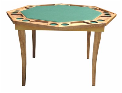 Octagonal Wooden Poker Table With Folding Legs