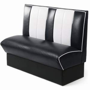 Retro Diner Booth Double Seat Black