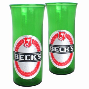 Recycled Beck39s Beer Bottle Glasses 116oz 330ml Pack of 2