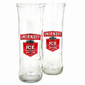 Recycled Smirnoff Ice Bottle Glasses 116oz 330ml Pack of 2