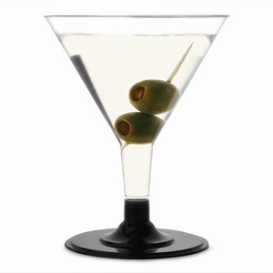 Disposable Martini Glasses Black 5.3oz / 150ml