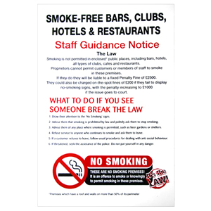 No Smoking Staff Guidance Interior Notice