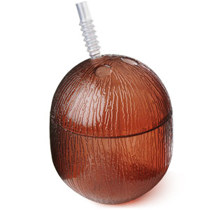 Acrylic Coconut Cocktail Glasses Brown 12.5oz / 355ml