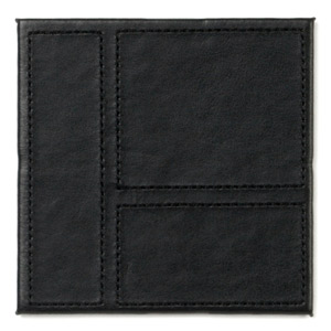 Inspire Black Patchwork Faux Leather Coasters