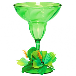 Floral Paradise Lime Green Margarita Glass 125oz 355ml Single
