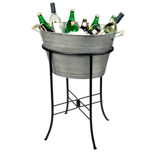 Oasis Oval Party Tub with Stand Silver