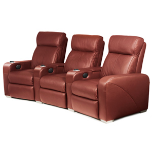 Premiere Home Cinema Seating - 3 Seater Burgundy