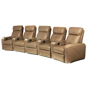Premiere Home Cinema Seating - 5 Seater Taupe