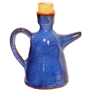 Dolores Terracotta Oil Bottle Blue