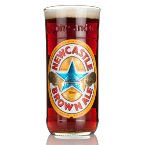 Recycled Newcastle Brown Ale Bottle Pint Glass 20oz / 568ml