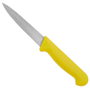 Genware Vegetable Knife 4inch Yellow - Cooked Meat