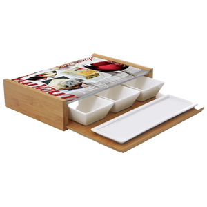 Easy Life Smart Idea Serving Combo Set with 4 Dishes & Pull-Out Tray